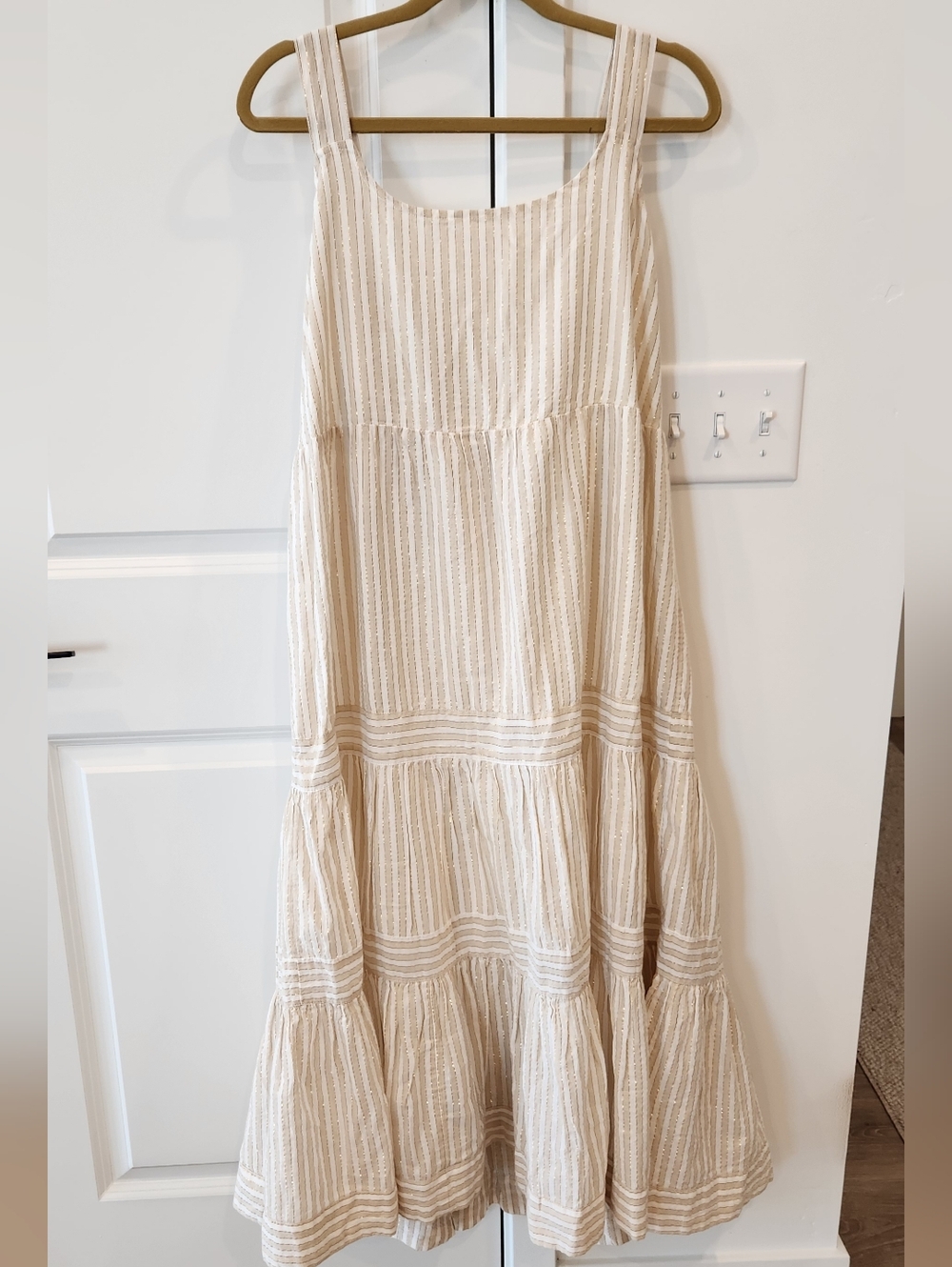 AND Cream Striped Tiered Maxi Dress-Style Skirt